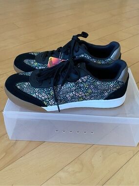 Sketchers Street Zinger 2.0 Black Floral Lace-Up Sneakers